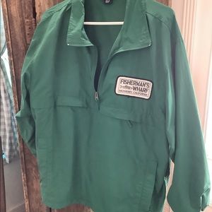 Lands End Nylon pullover w/ vintage Fisherman’s Warf Monterey California patch